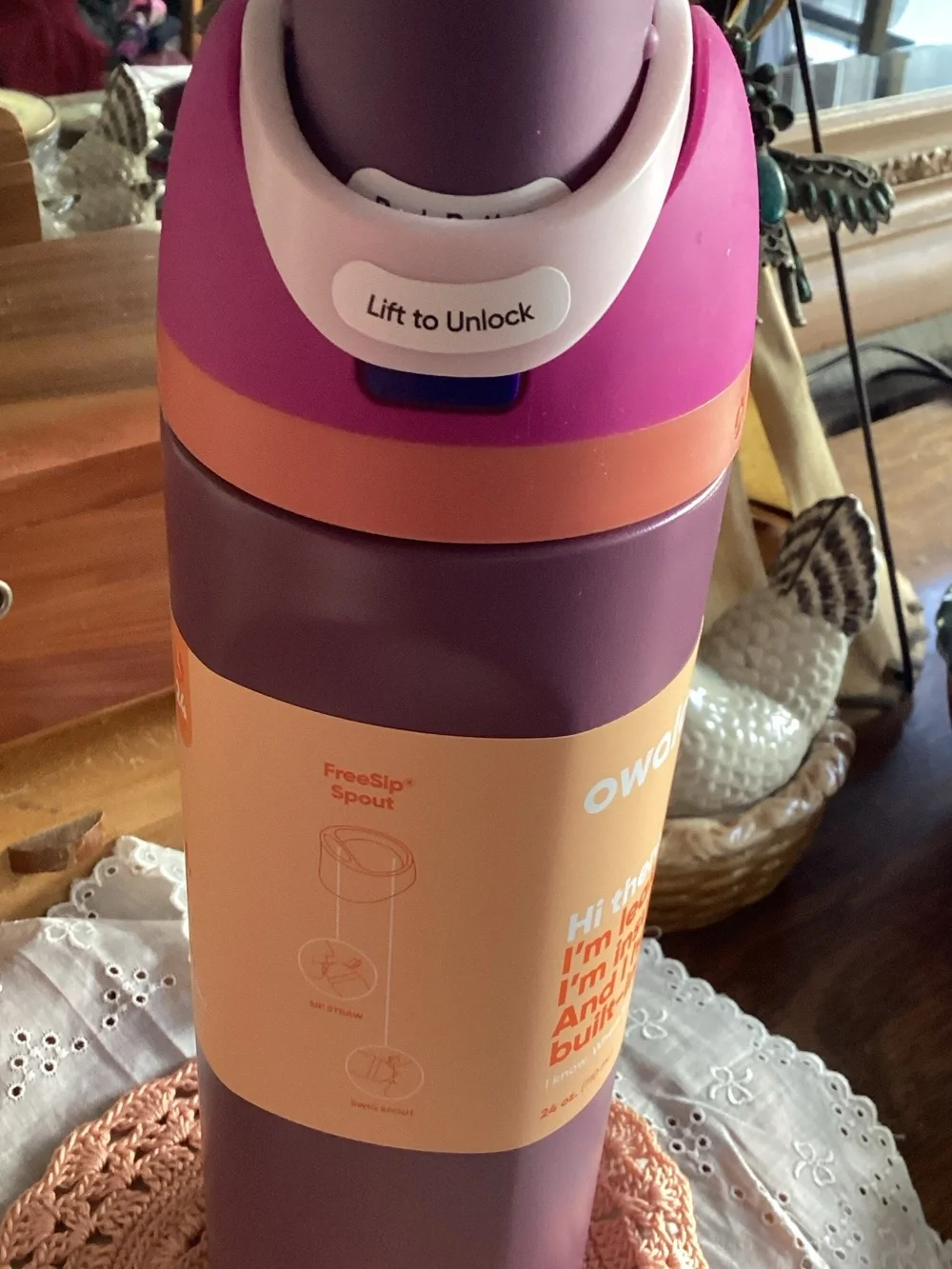 Owala Insulated Bottle — Purple with Pink Accent
